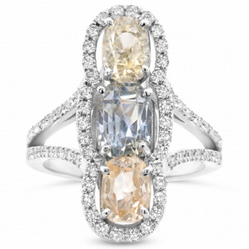 Bague Or Gris, Saphirs...