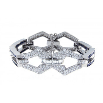 Bracelet Platine, Saphirs...