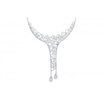 Collier or blanc diamants