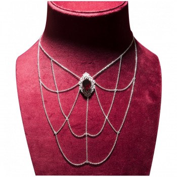 Collier Or Gris, Grenat et...