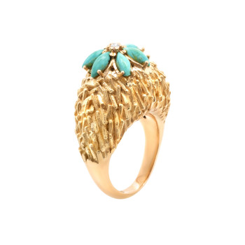 Bague Navettes Turquoise