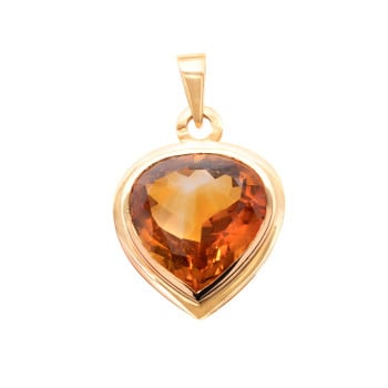 Pendentif Cœur Citrine et...