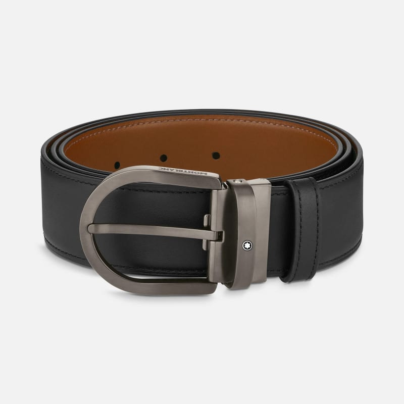 Ceinture Vintage Femme En Cuir - Fabriquée En Allemagne - Grosse Boucle Fer à Cheval - Taille 75/80 Cm