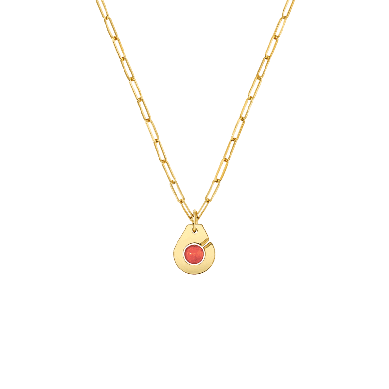 Collier Pendentif Bouddha Art Déco Ancien En Corail Et Or 14 Carats Avec Breloque Momo Coral