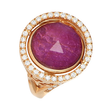 Bague Or Rose, Rubis et...