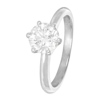 Solitaire Or Gris et Diamants