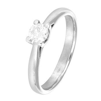 Solitaire Or Gris et Diamants