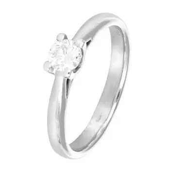 Solitaire Or Gris et Diamants