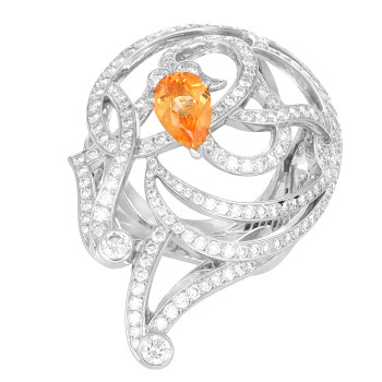 Bague Or Gris, Spessartite...