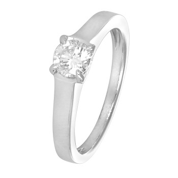 Solitaire Or Blanc et Diamants