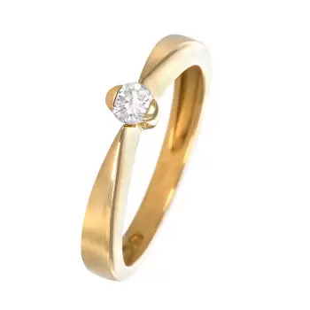 Solitaire Or Jaune et Diamant