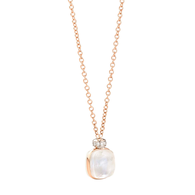 Collier Argent Sterling 925 Avec Pendentif Topaze Rose Ronde 6mm - Longueur 18 Pouces