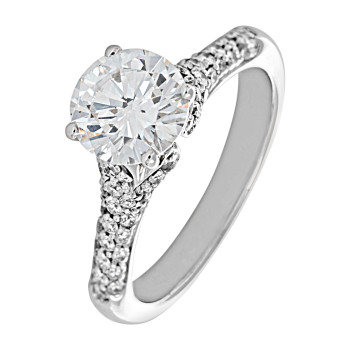 Solitaire Or Gris et Diamants