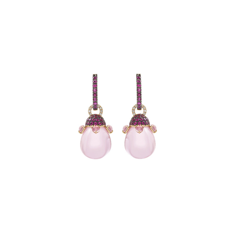 Boucles d'oreilles Chantecler Joyful Or Rose, Quartz et Diamants Boucles d'oreilles Chantecler Joyful Or Rose, Quartz et Diamants