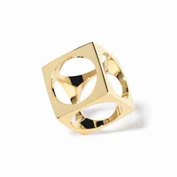 Pendentif et Bague dinh van Le Pavé GM, Or jaune