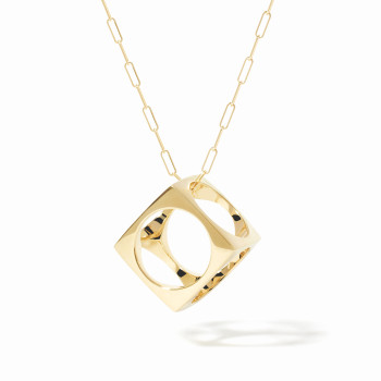 Pendentif et Bague dinh van Le Pavé GM, Or jaune