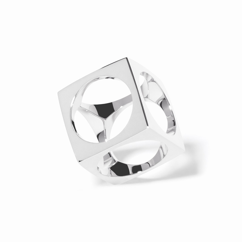 Pendentif et Bague dinh van Le Pavé GM, Argent