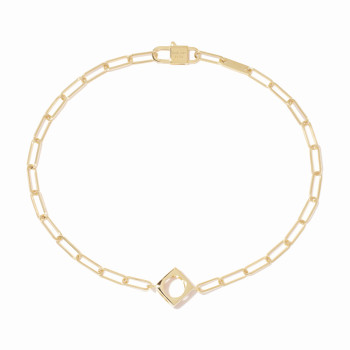 Bracelet sur chaine dinh van Le Pavé PM, Or jaune