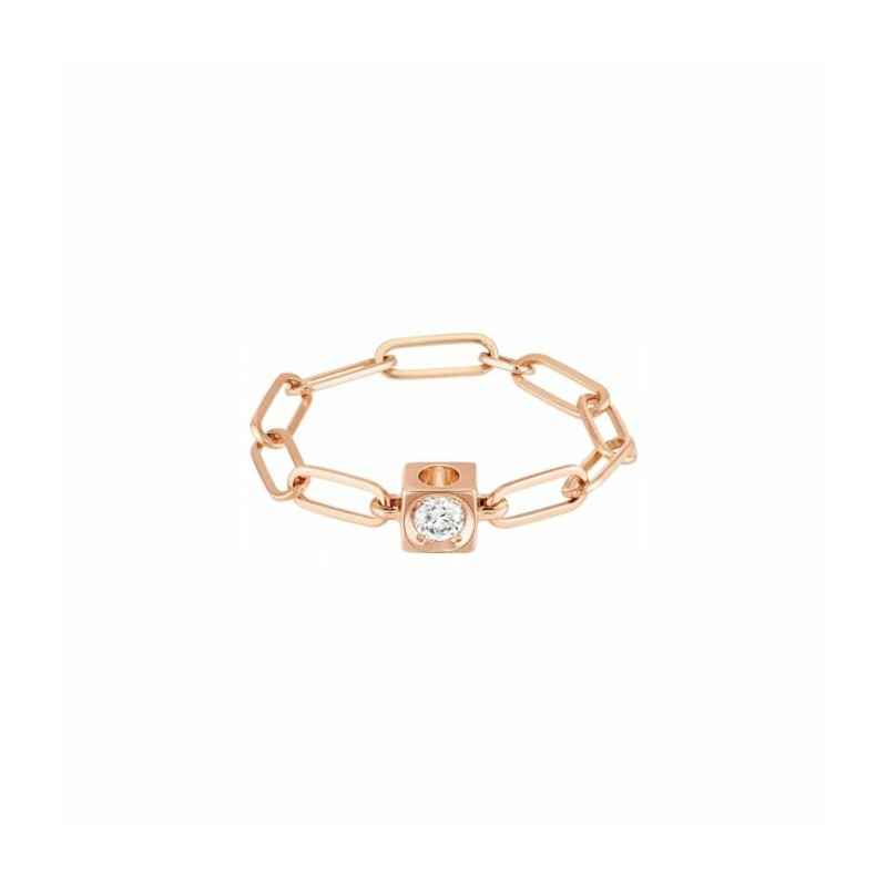Bague dinh van Le Cube, Or rose et Diamant