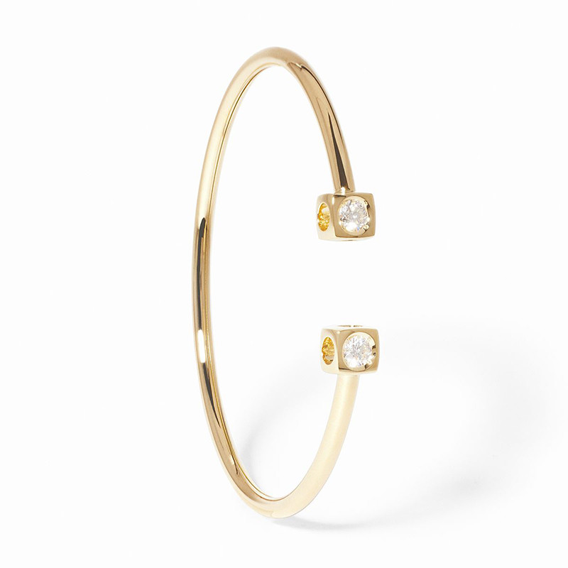 Bracelet dinh van Le Cube Grand modèle, Or jaune et Diamants