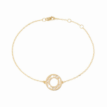 Bracelet sur chaine dinh van Pulse, Or jaune et Diamants