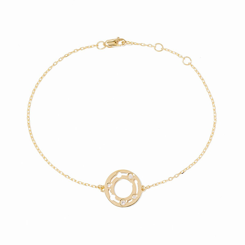 Bracelet sur chaine dinh van Pulse, Or jaune et Diamants