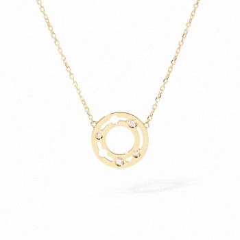 Collier dinh van Pulse 12mm, Or jaune et Diamants