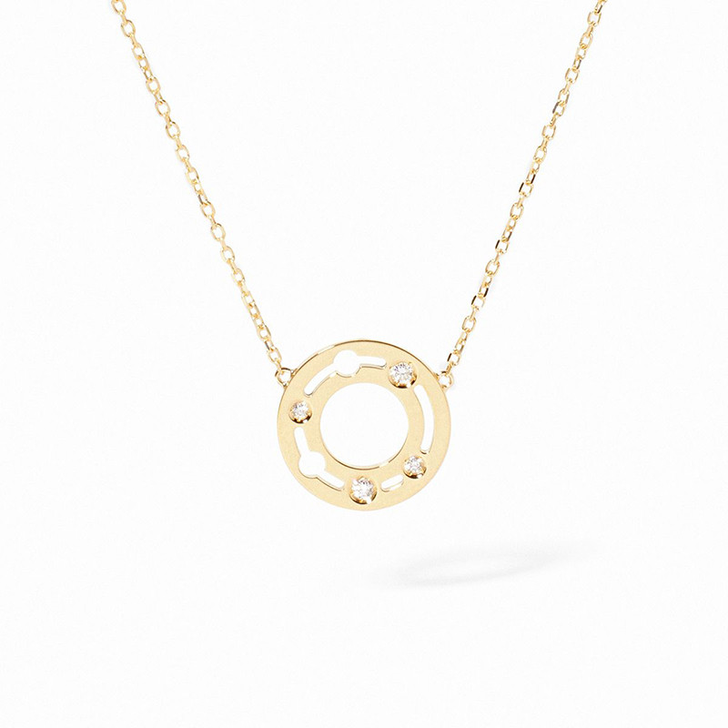 Collier dinh van Pulse 12mm, Or jaune et Diamants