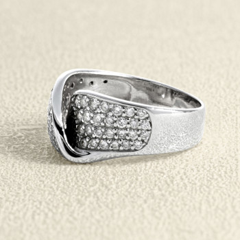 Bague Or Gris et Diamants