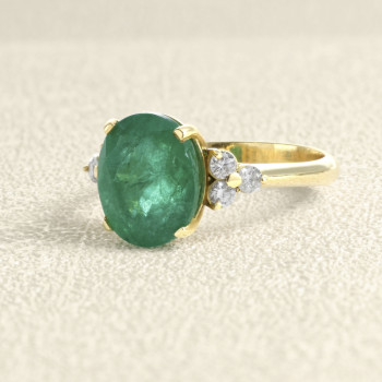 Bague Or Jaune, Emeraude et...