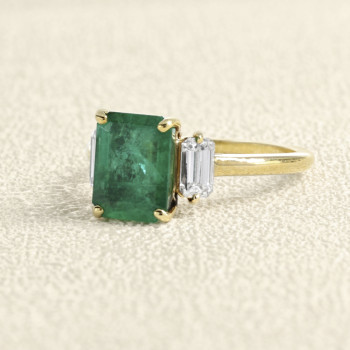 Bague Or Jaune Émeraude et...
