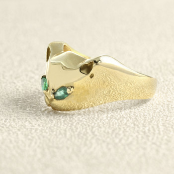 Bague chat Or jaune et...