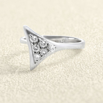 Bague Triangle Or Gris et...