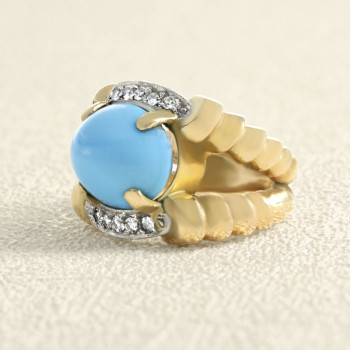 Bague 1950 or Jaune, Pierre...