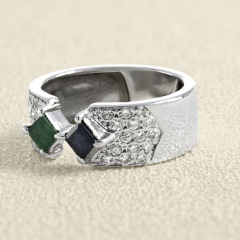 Bague bandeau Or gris,...