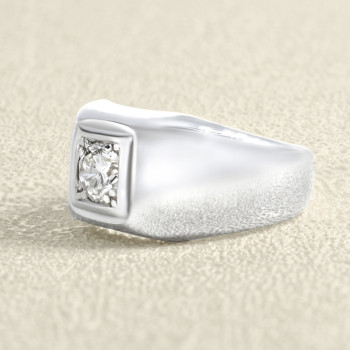 Chevalière jonc Or blanc et...