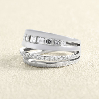 Bague structure Or blanc et...