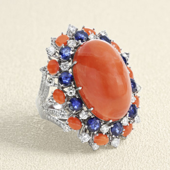 Bague Or Gris, Corail,...