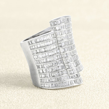 Bague Bandeau Or Gris et...