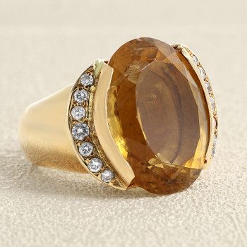 Bague Or Jaune, Citrine et...