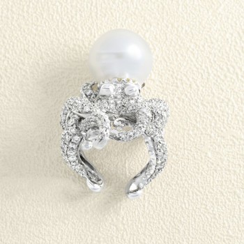 Bague Pieuvre Or Blanc,...