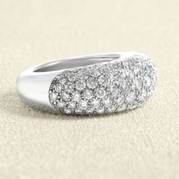 Bague Jonc Or gris et Diamants