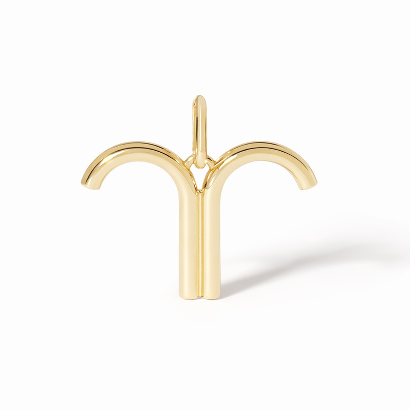 Pendentif dinh van Les Signes Bélier grand modèle Or jaune