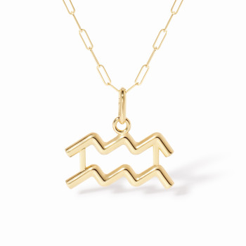 Pendentif dinh van Les Signes Verseau grand modèle Or jaune
