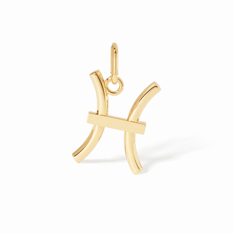Pendentif dinh van Les Signes Poisson grand modèle Or jaune
