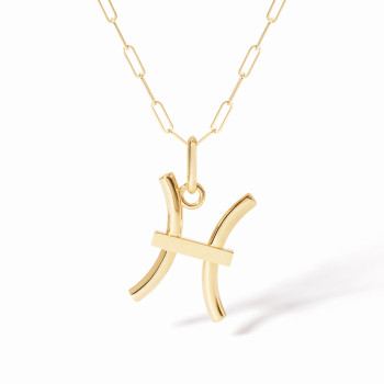 Pendentif dinh van Les Signes Poisson grand modèle Or jaune