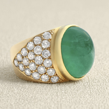 Bague Cabochon Or jaune,...