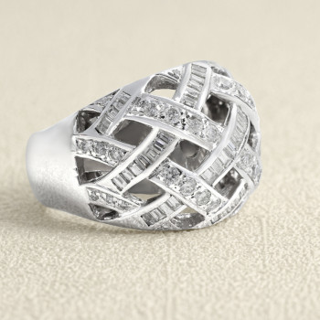 Bague Croisillon Or blanc...