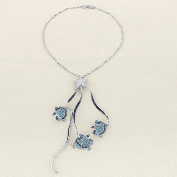 Collier océan Or blanc,...