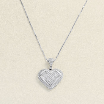 Collier Coeur Or blanc et...